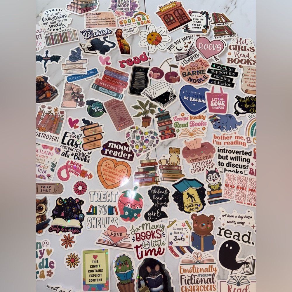 Colorful Book-Themed Sticker Set Bookish - Picture 2 of 8